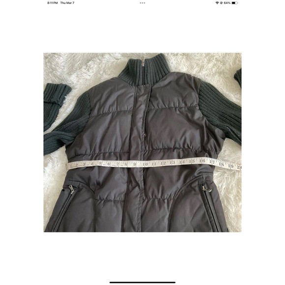United Colors of Benetton Puffer Jacket W/Sweater Sleeves Full Zip Size 44/XS - Picture 8 of 10